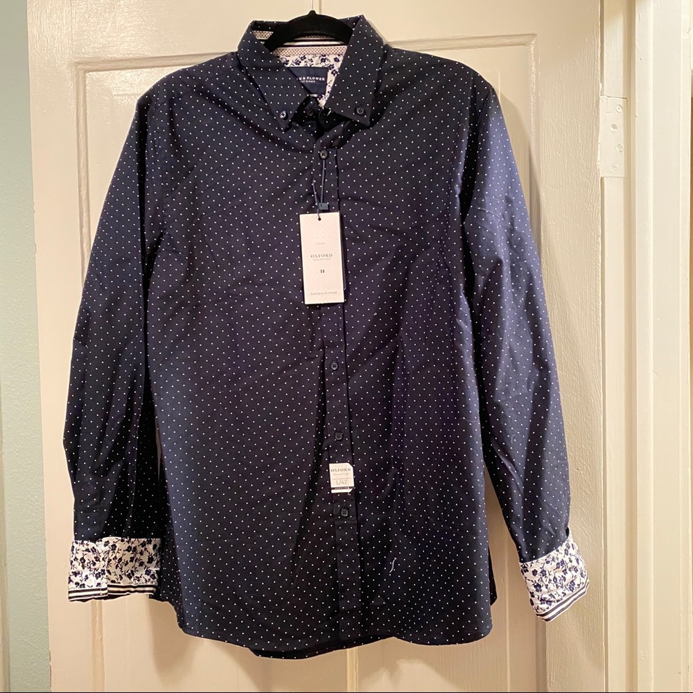 Men’s L button down dress shirt NWT